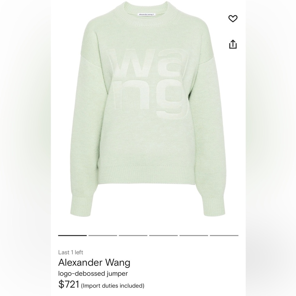 Alexander Wang Green Crewneck Sweater
